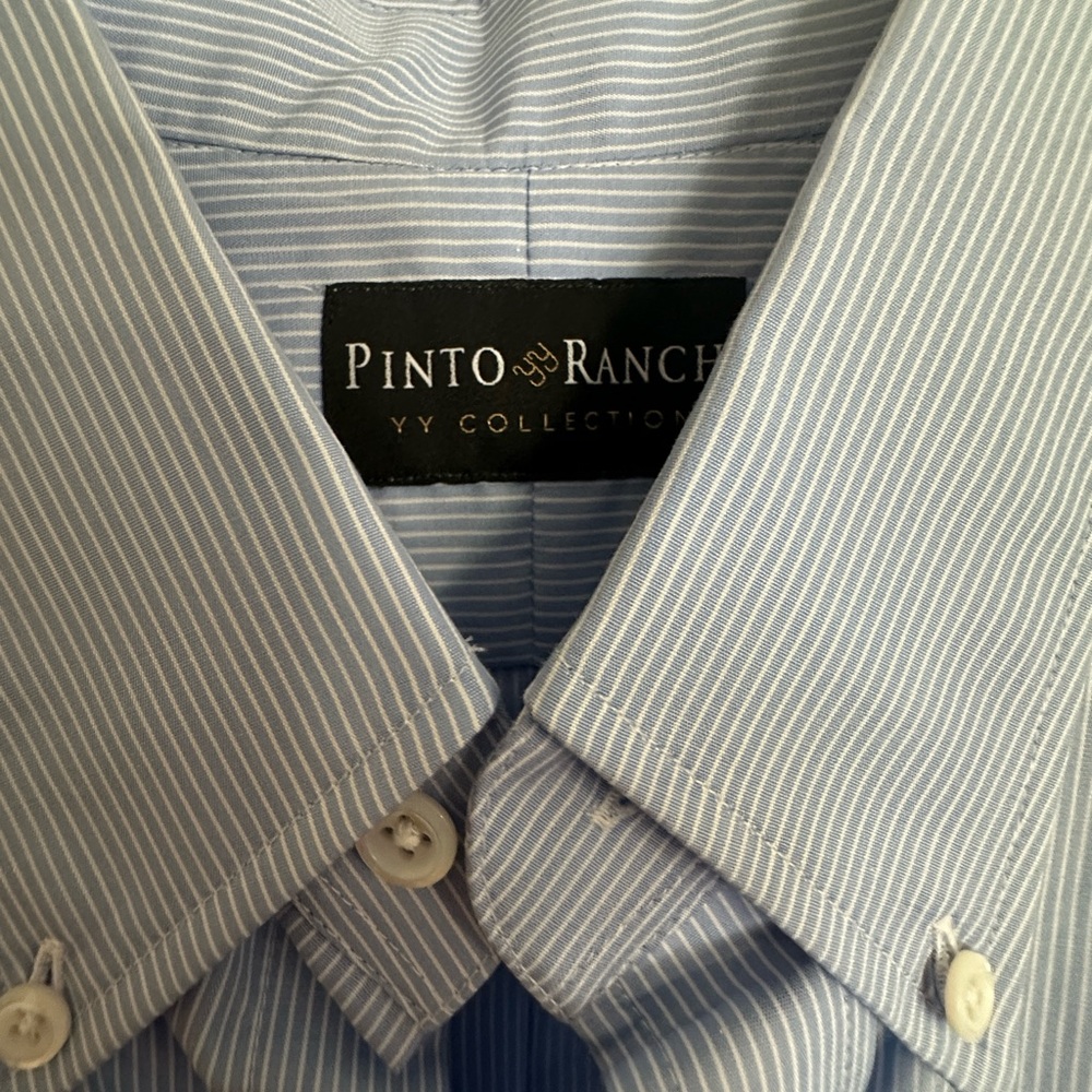 New Hamilton Shirtmakers for Pinto Ranch Made in USA Medium Blue Sport Shirt